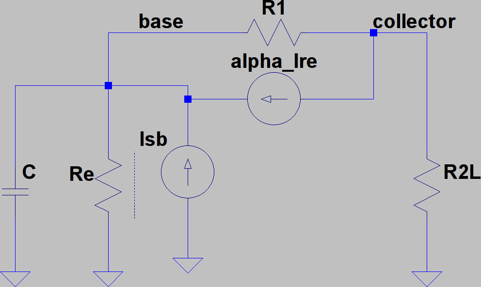 Small signal model collector-emitter shot noise